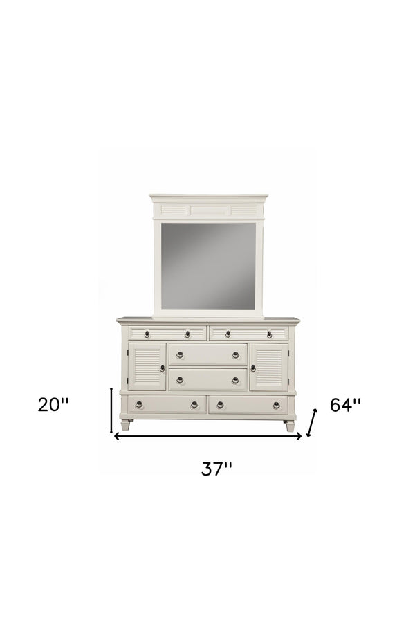 Homeroots 62" White Solid Wood Six Drawer Double Dresser  Solid Wood 524109