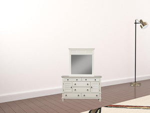 Homeroots 62" White Solid Wood Six Drawer Double Dresser  Solid Wood 524109