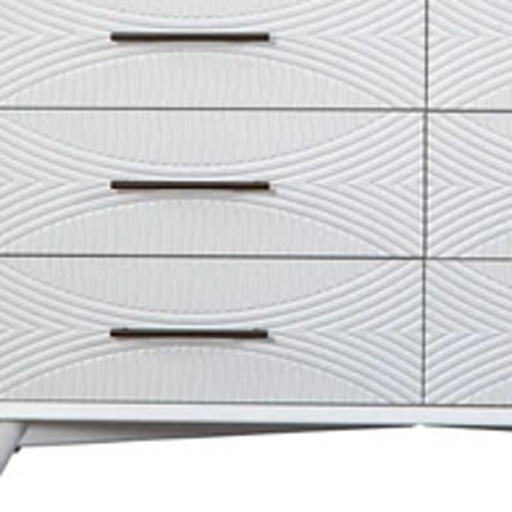 HomeRoots 56" White Solid Wood Double Dresser with 6 Drawers - Elegant Storage Solution for Any Bedroom Style 524114