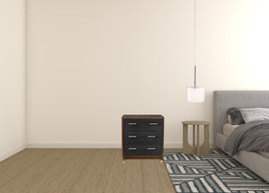 Homeroots 33" Brown And Black Solid Wood Three Drawer Chest  Solid Wood 524118