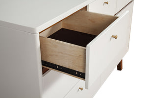 Homeroots 56" Brown And White Solid Wood Seven Drawer Double Dresser  Solid Wood 524119