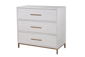 Homeroots 36" White Solid Wood Three Drawer Chest  Solid Wood 524126