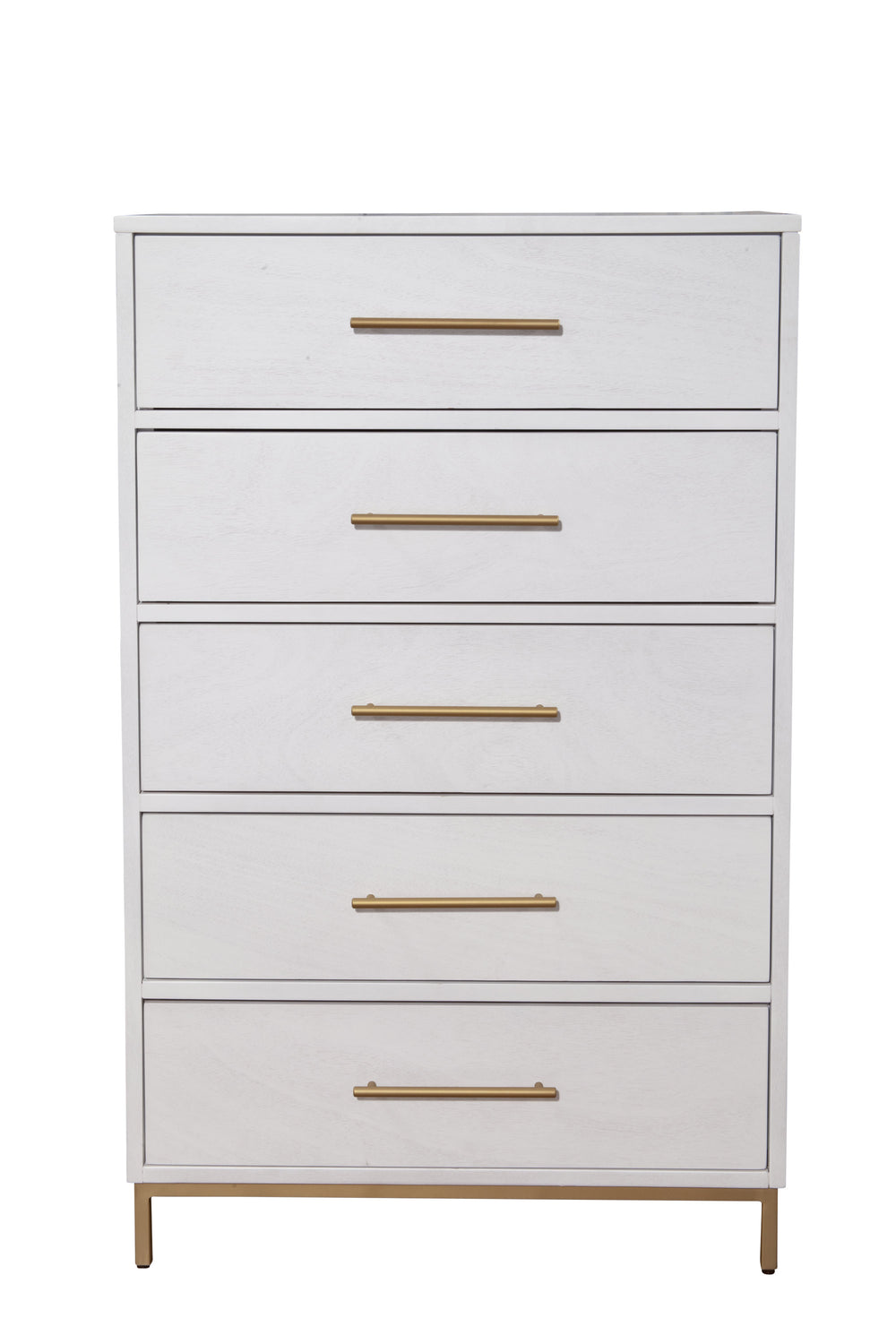Homeroots 30" White Solid Wood Five Drawer Chest  Solid Wood 524127
