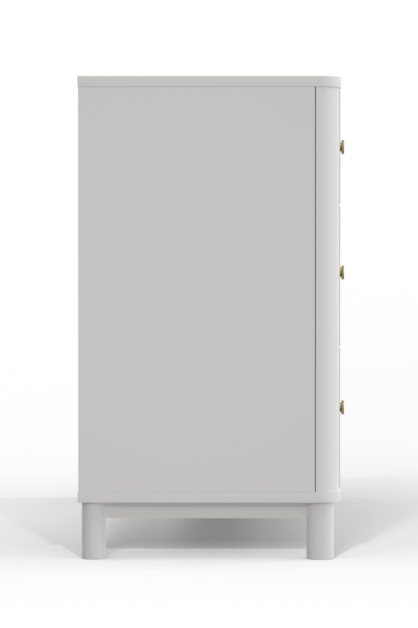 Homeroots 61" White Solid Wood Six Drawer Double Dresser  Solid Wood 524133