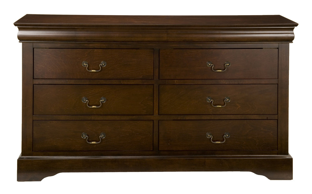 Homeroots 60" Brown Solid Wood Six Drawer Double Dresser  Solid Wood 524135