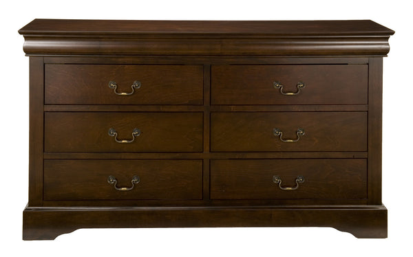 Homeroots 60" Brown Solid Wood Six Drawer Double Dresser  Solid Wood 524135