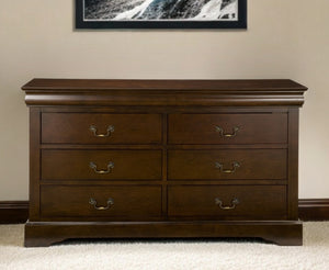 Homeroots 60" Brown Solid Wood Six Drawer Double Dresser  Solid Wood 524135