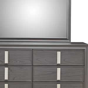 Homeroots 62" Dark Gray Solid Wood Six Drawer Double Dresser  Solid Wood 524137