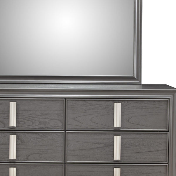 Homeroots 62" Dark Gray Solid Wood Six Drawer Double Dresser  Solid Wood 524137