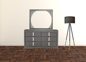 Homeroots 62" Dark Gray Solid Wood Six Drawer Double Dresser  Solid Wood 524137