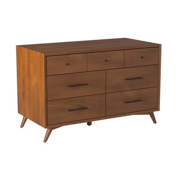 Homeroots 56" Brown Solid Wood Seven Drawer Double Dresser  Solid Wood 524140