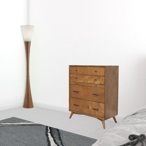 Homeroots 38" Brown Solid Wood Four Drawer Chest  Solid Wood 524141