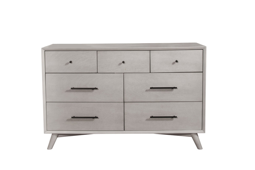 Homeroots 59" Gray Solid Wood Seven Drawer Double Dresser  Solid Wood 524144