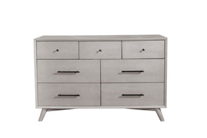 Homeroots 59" Gray Solid Wood Seven Drawer Double Dresser  Solid Wood 524144