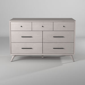 Homeroots 59" Gray Solid Wood Seven Drawer Double Dresser  Solid Wood 524144