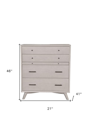 Homeroots 38" Gray Solid Wood Four Drawer Chest  Solid Wood 524145