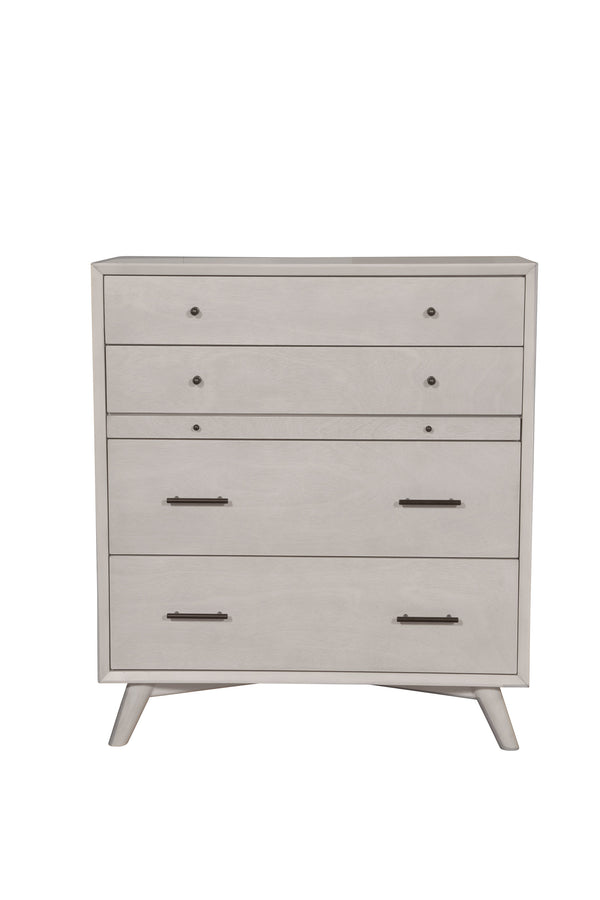 Homeroots 38" Gray Solid Wood Four Drawer Chest  Solid Wood 524145