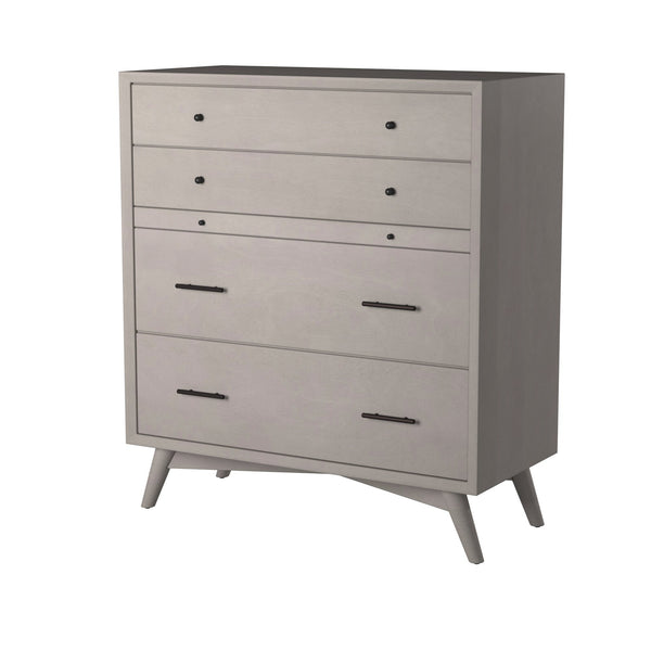 Homeroots 38" Gray Solid Wood Four Drawer Chest  Solid Wood 524145