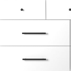 Homeroots 56" White Solid Wood Seven Drawer Double Dresser  Solid Wood 524146