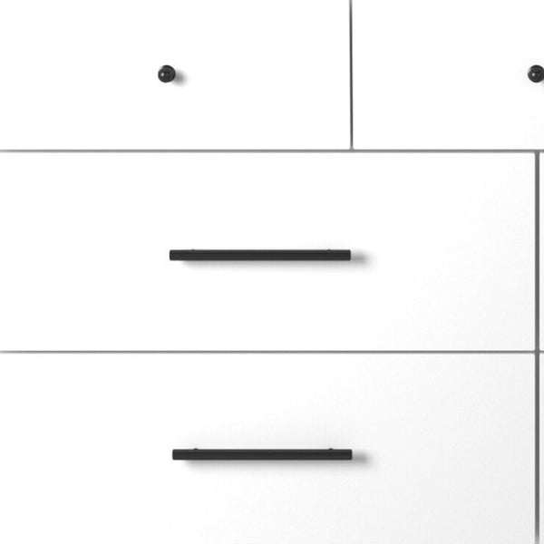 Homeroots 56" White Solid Wood Seven Drawer Double Dresser  Solid Wood 524146