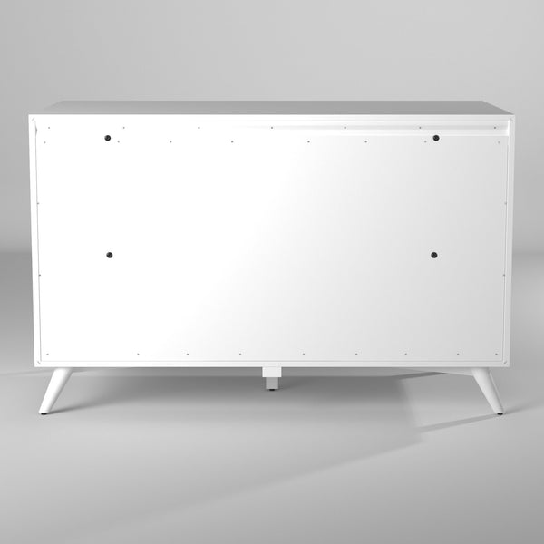 Homeroots 56" White Solid Wood Seven Drawer Double Dresser  Solid Wood 524146