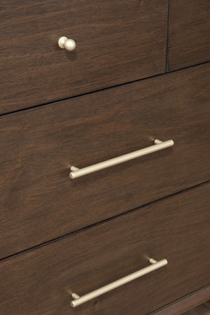 Homeroots 60" Walnut Solid Wood Seven Drawer Double Dresser - Stylish, Durable Storage For Your Bedroom Essentials  Solid Wood 524148