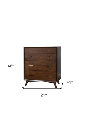 Homeroots 38" Mahogany Solid Wood Four Drawer Chest  Solid Wood 524149