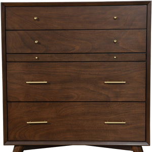 Homeroots 38" Mahogany Solid Wood Four Drawer Chest  Solid Wood 524149