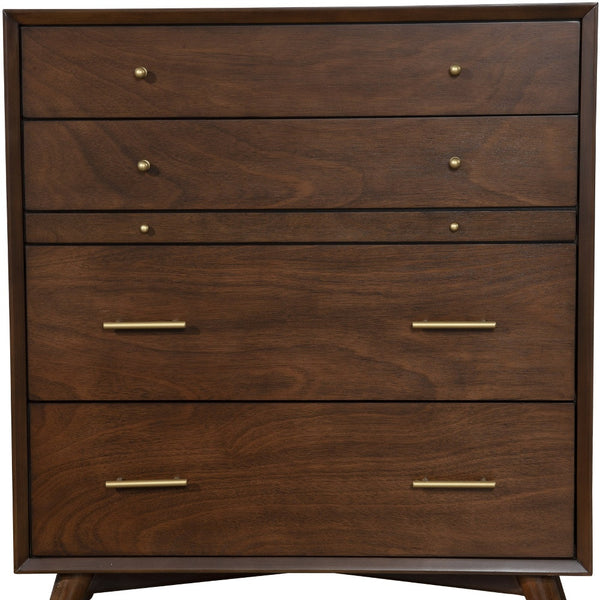 Homeroots 38" Mahogany Solid Wood Four Drawer Chest  Solid Wood 524149