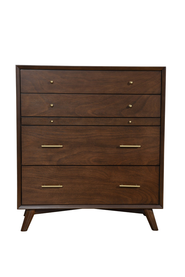 Homeroots 38" Mahogany Solid Wood Four Drawer Chest  Solid Wood 524149