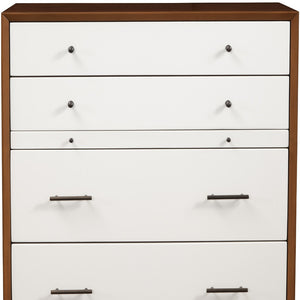 Homeroots 38" Brown And White Solid Wood Four Drawer Chest  Solid Wood 524153