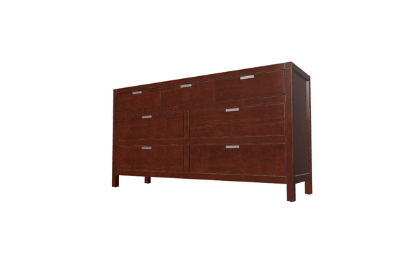 Homeroots 63" Brown Solid Wood Seven Drawer Double Dresser  Solid Wood 524154