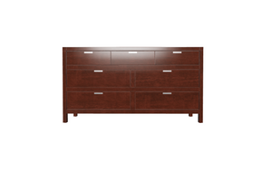 Homeroots 63" Brown Solid Wood Seven Drawer Double Dresser  Solid Wood 524154