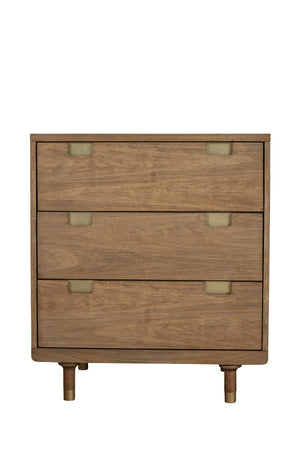 HomeRoots 33" Solid Wood Three Drawer Dresser - Stylish Mahogany Finish, Space-Saving Design for Modern Homes 524156
