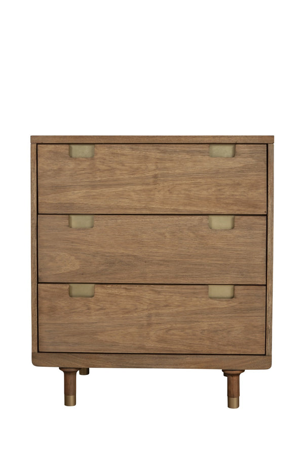HomeRoots 33" Solid Wood Three Drawer Dresser - Stylish Mahogany Finish, Space-Saving Design for Modern Homes 524156