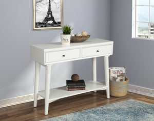 Homeroots 42" White Solid Wood Console Table With Shelves And Drawers   524160
