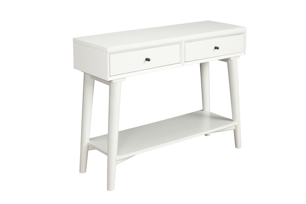 Homeroots 42" White Solid Wood Console Table With Shelves And Drawers   524160
