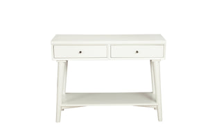 Homeroots 42" White Solid Wood Console Table With Shelves And Drawers   524160