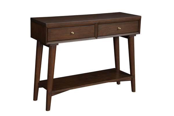 Homeroots 42" Brown Solid And Manufactured Wood Floor Shelf Console Table With Storage With Storage   524161