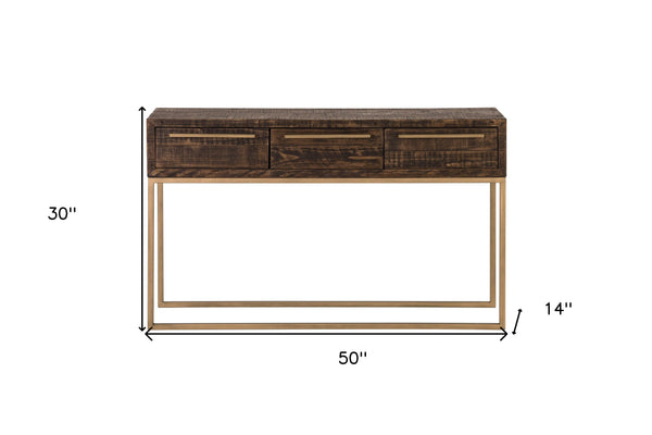 Homeroots 50" Taupe Solid And Manufactured Wood Frame Console Table With Storage   524162