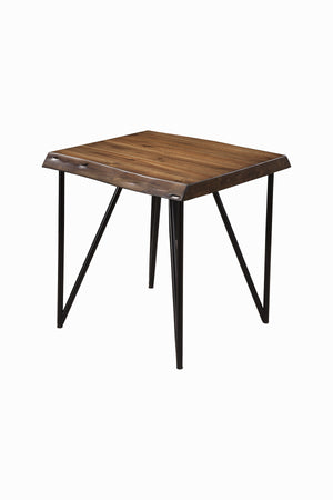 Homeroots 24" Black And Wood Brown Solid Wood End Table   524163