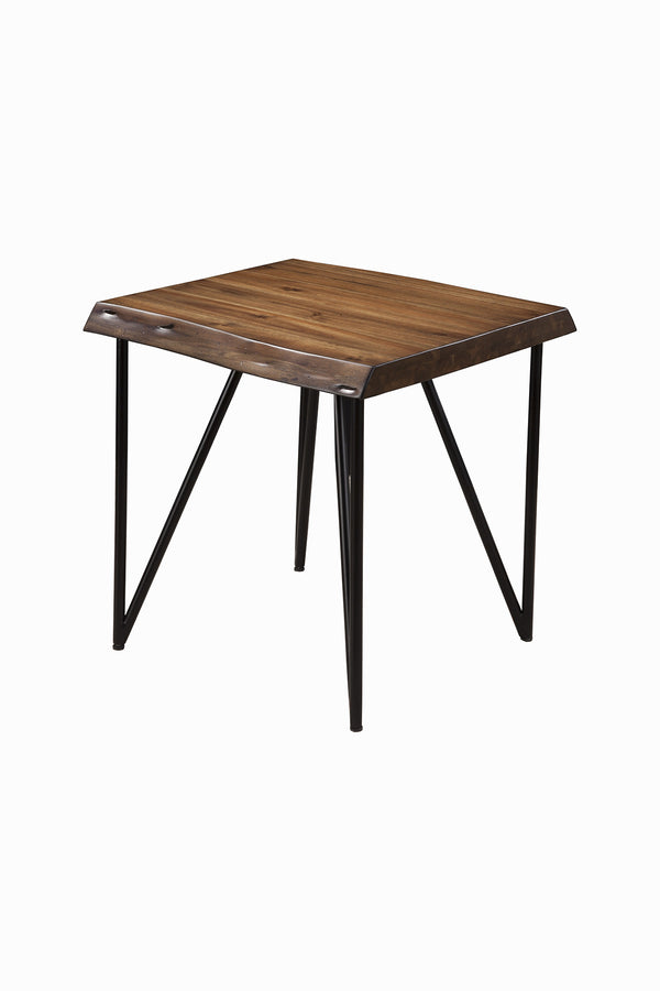 Homeroots 24" Black And Wood Brown Solid Wood End Table   524163