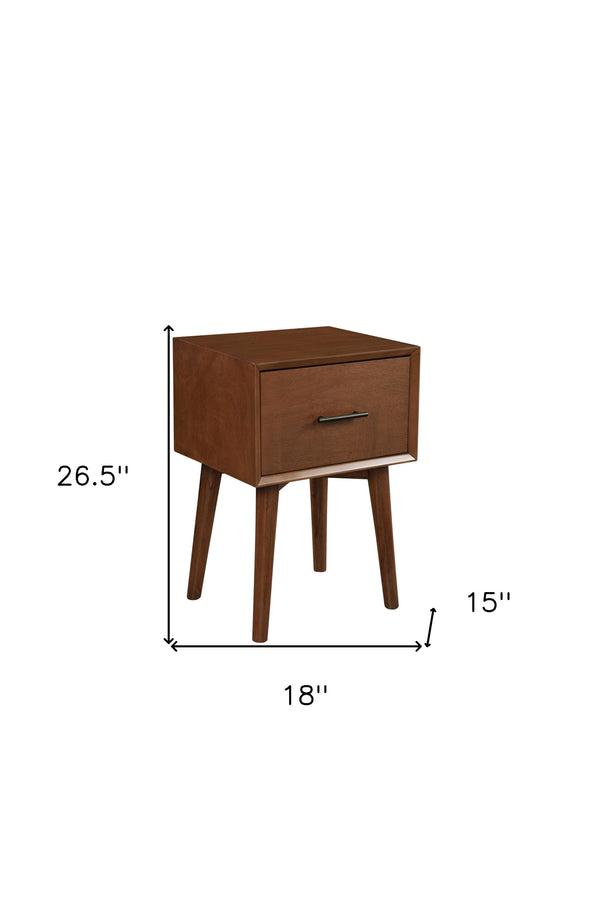 Homeroots 27" Brown Wood End Table With Drawer   524164