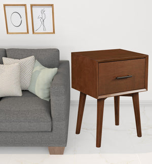 Homeroots 27" Brown Wood End Table With Drawer   524164