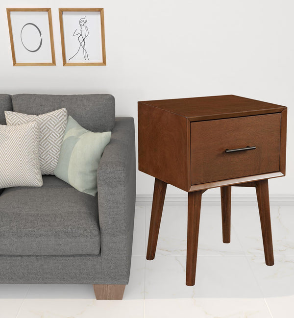 Homeroots 27" Brown Wood End Table With Drawer   524164