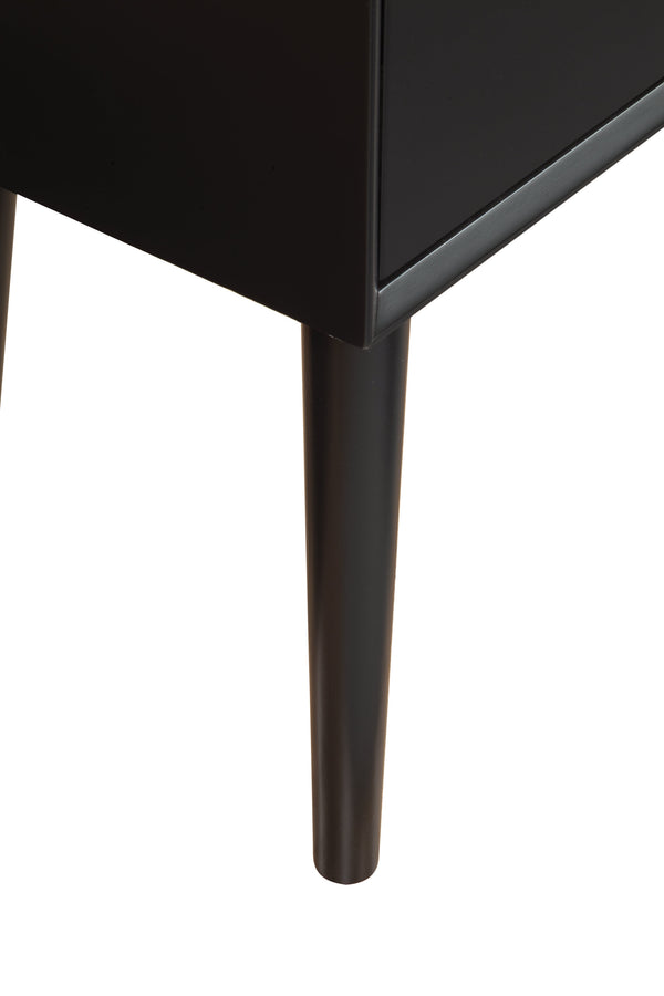 Homeroots 18" Black Mid Century Mod Wood End Table With Drawer   524165