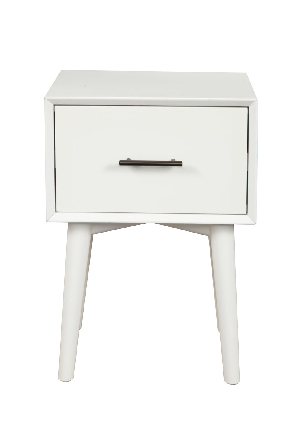 Homeroots 27" White Wood End Table With Drawer   524166