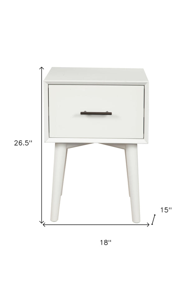 Homeroots 27" White Wood End Table With Drawer   524166