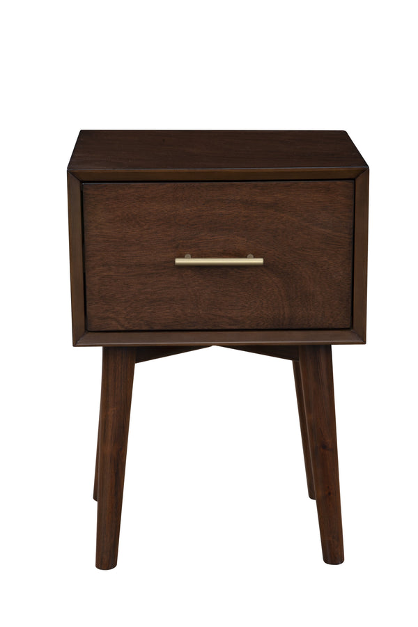 Homeroots 18" Brown Solid Manufactured Wood End Table With Drawer   524167