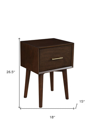 Homeroots 18" Brown Solid Manufactured Wood End Table With Drawer   524167
